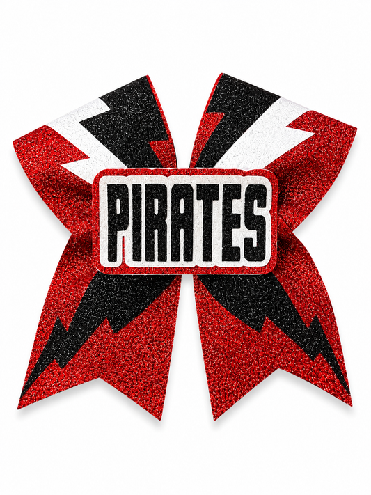 Pirates Red Lightening Bolt Bow