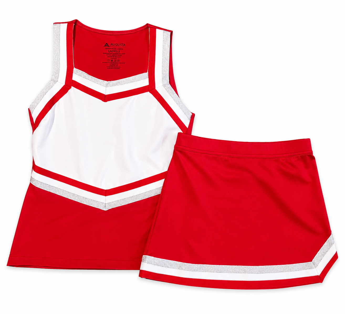 Augusta Sportswear Red, Silver, & White Blank Cheer Suit