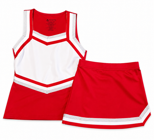 Augusta Sportswear Red, Silver, & White Blank Cheer Suit