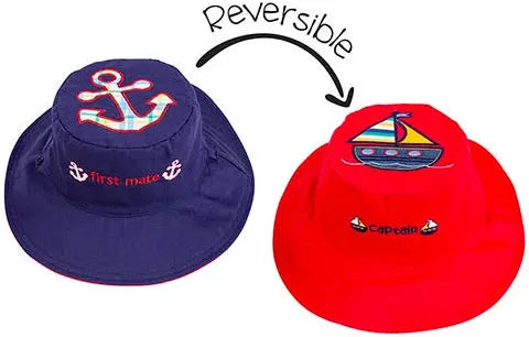 Flap Jack Kids Anchor/Sailboat Sun Hat