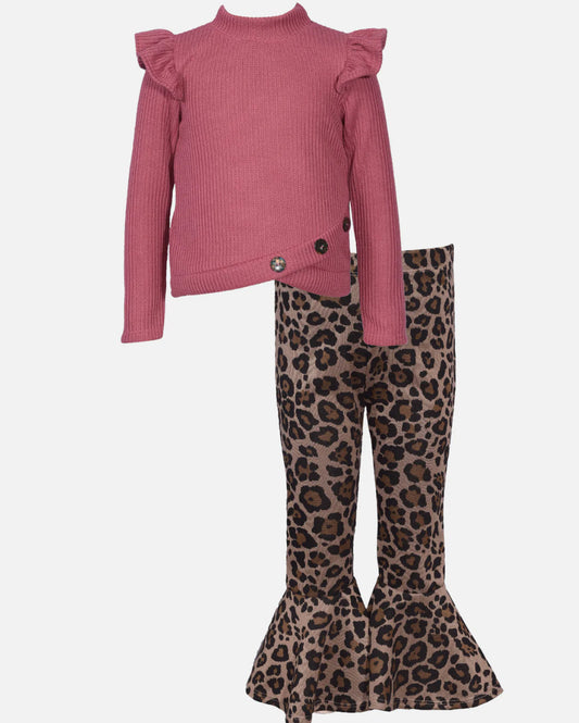 Bonnie Jeans Cheetah Print Button Down Set