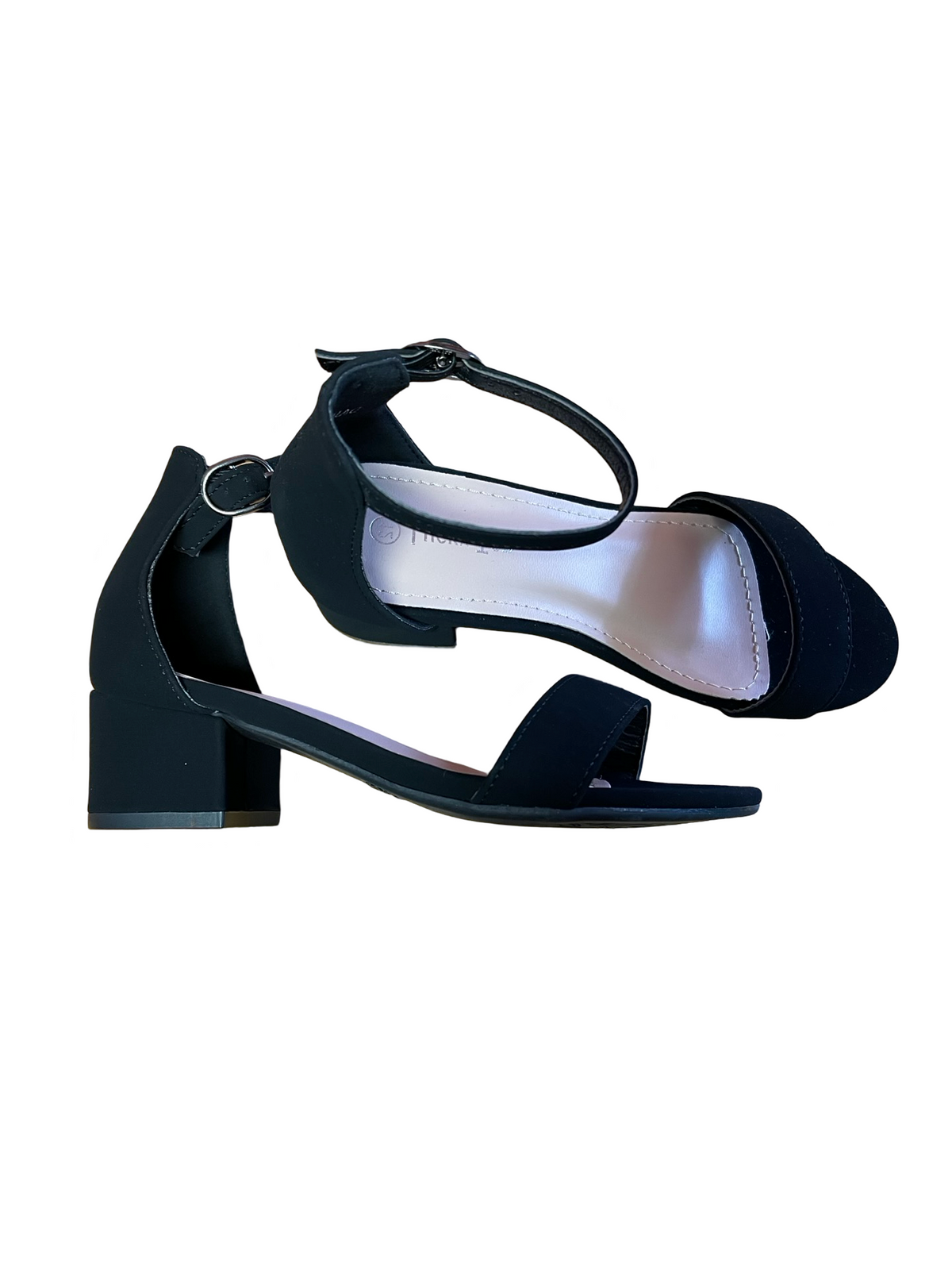 One Strap Black Heels – Dazzle Me Pink and Blue