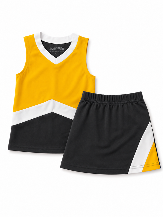 Gold, Black, & White Augusta Cheer Suit