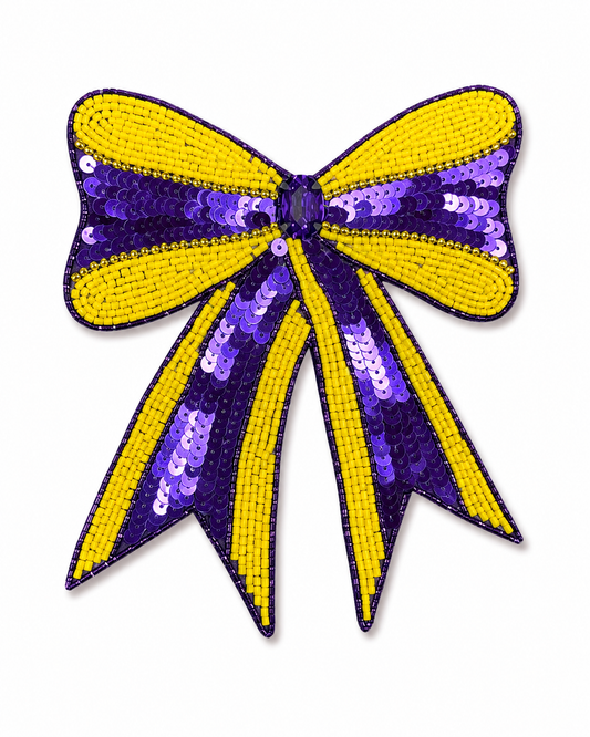 Purple & Yellow Sparkle Bow