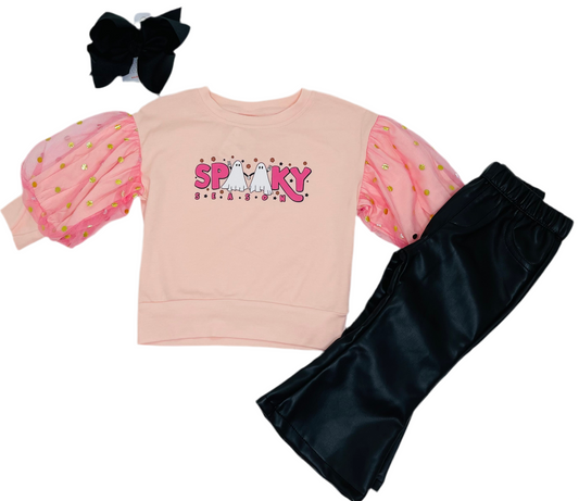 Honey Dew Pink "Spooky" Ruffle Shirt