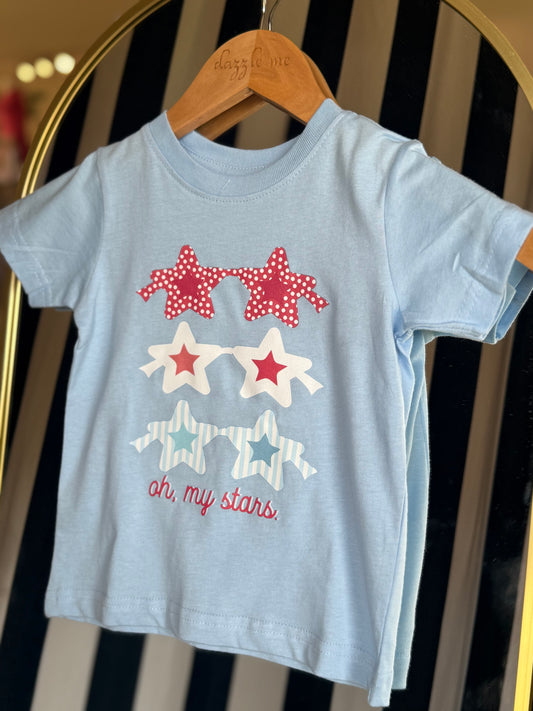 Fourth Of July Blue "Oh My Stars" Sunnies Tee