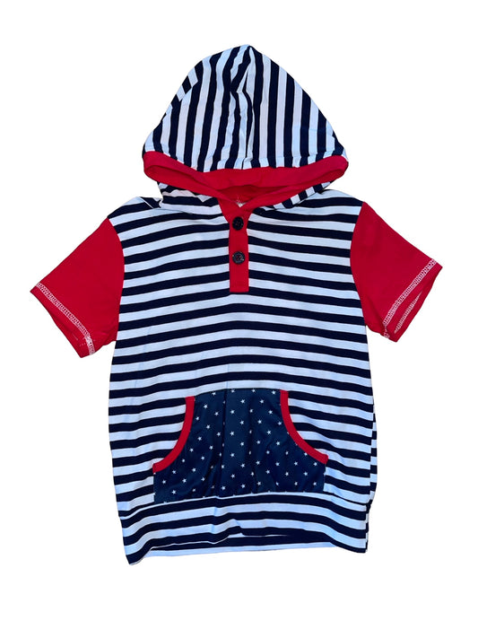 Fourth Of July Striped Hoodie Tee