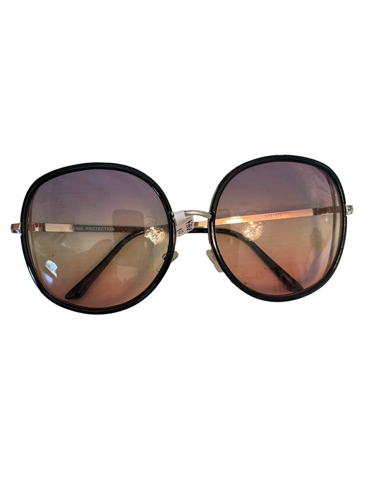 Still Friday Black Round Oversize Sunglasses