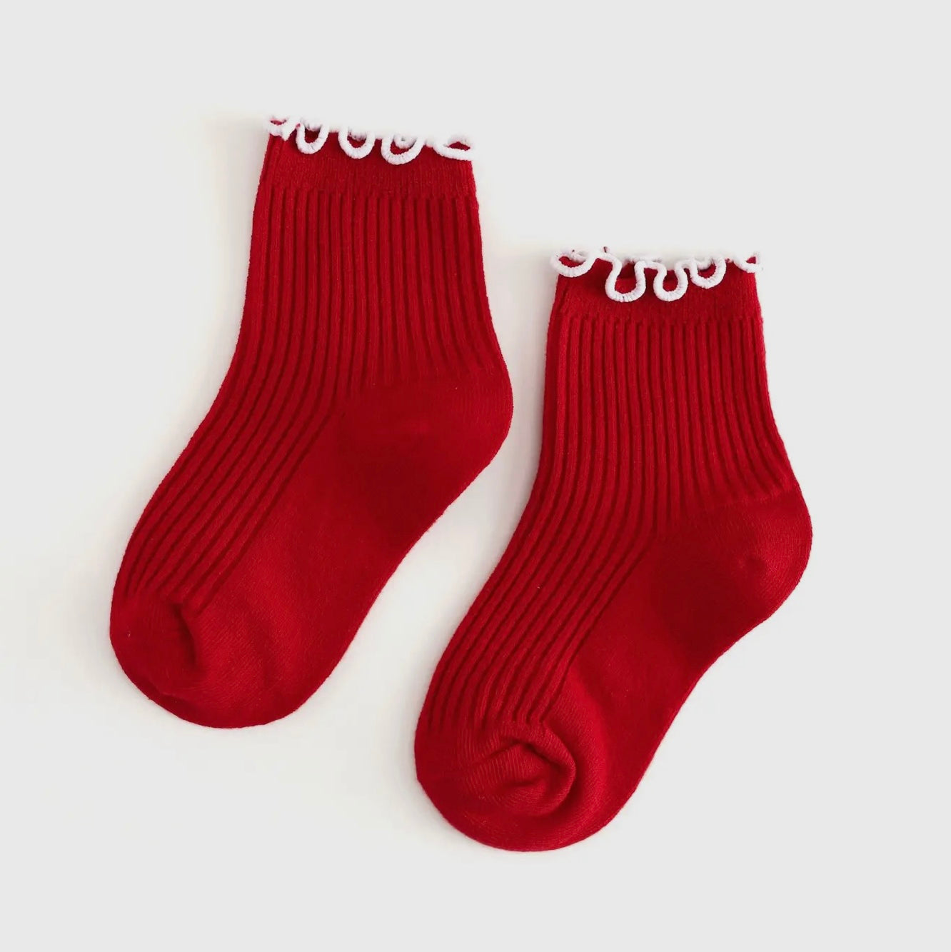 Little Stocking Co. Ribbed Lettuce Trim Midi Socks