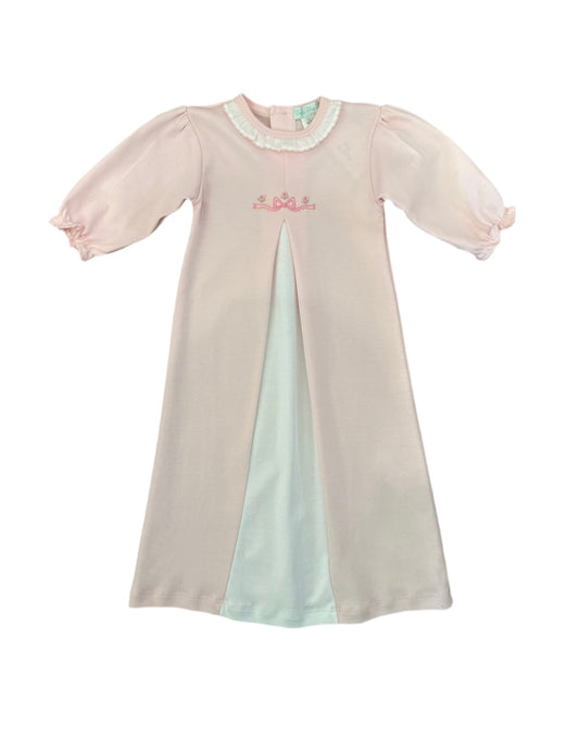 Audrey Faith Registry Baby Threads Pink Rosette Gown