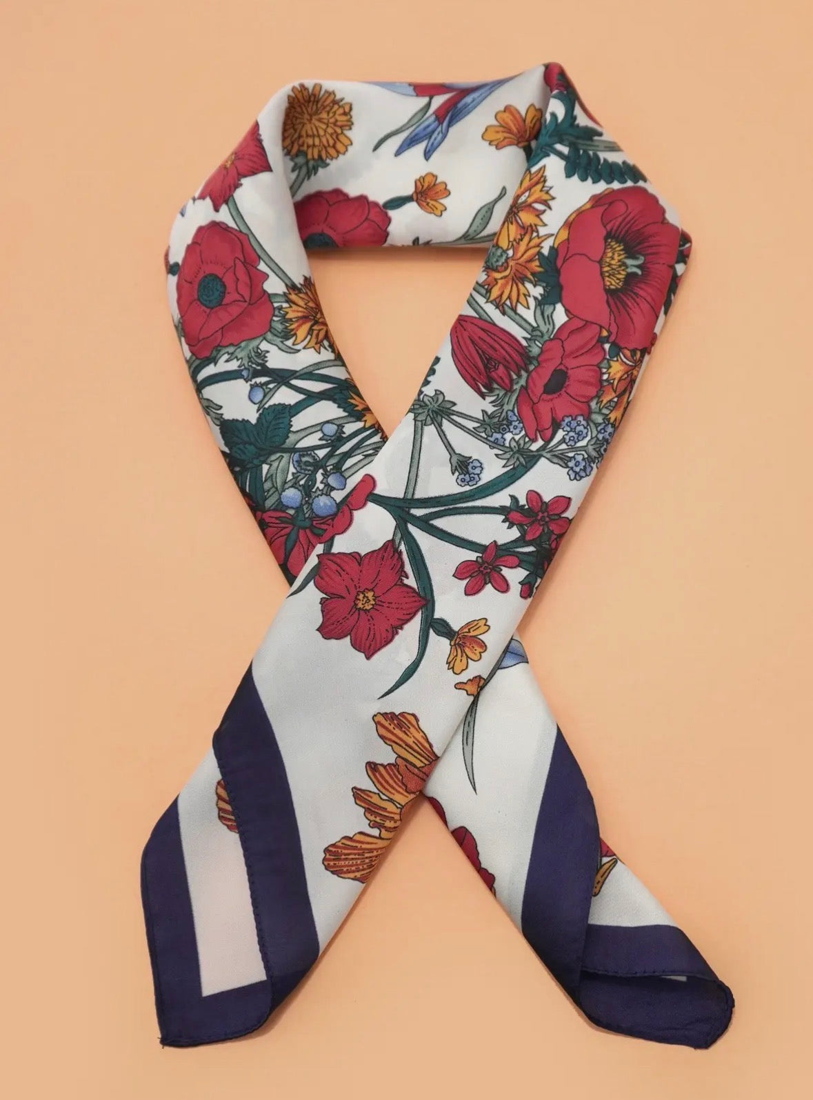 Josslyn Large Floral Print Bandana Scarf