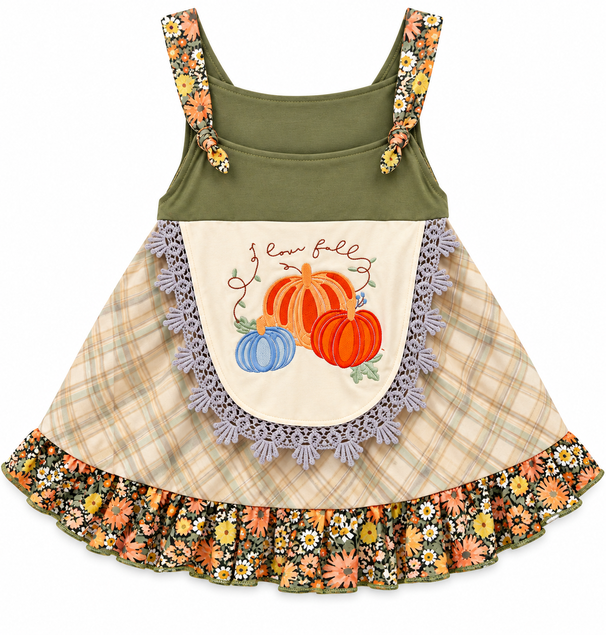 Floral Dress with Pumpkins