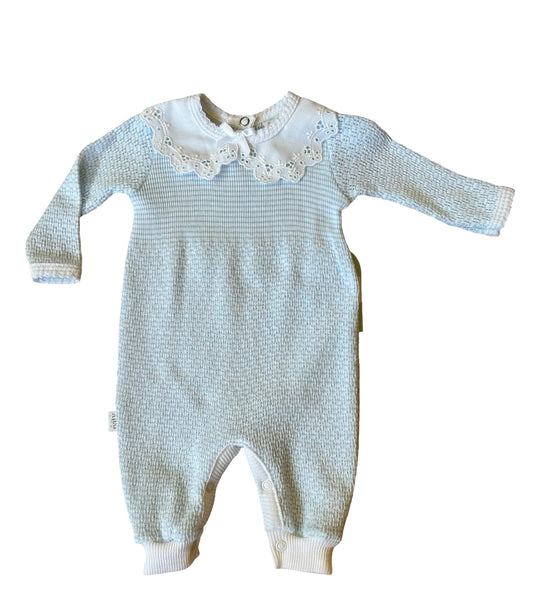 Baby May Registry Paty Knit Romper with Collar