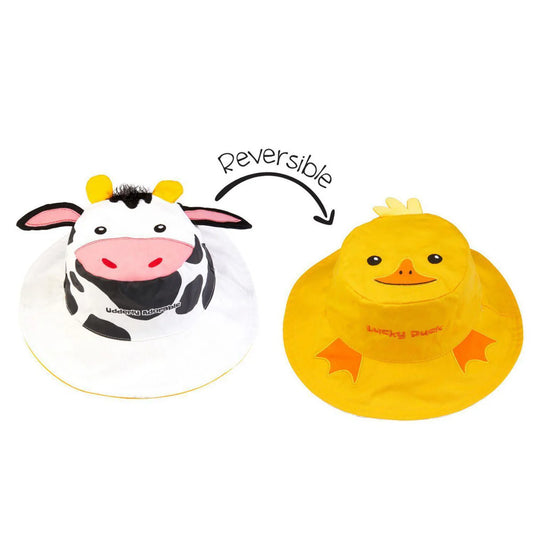 Flap Jack Kids Cow/Duck Sun Hat 2y-4Y