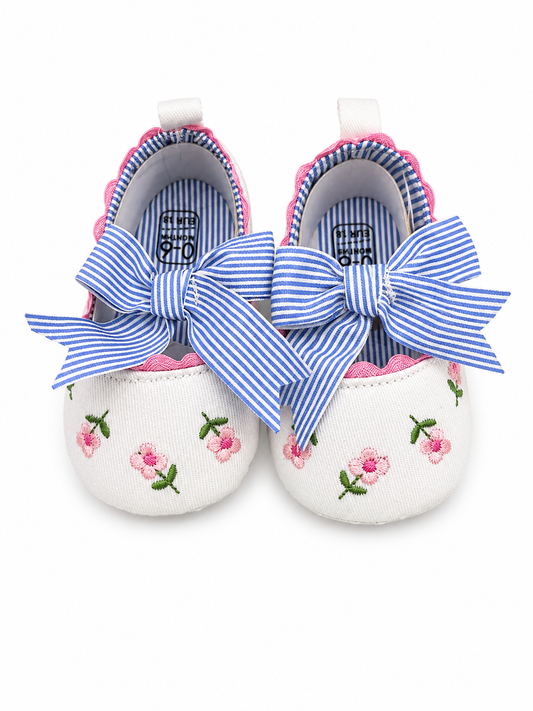 Baby Jackson Registry Kids Charm White Embroidered Baby Shoes
