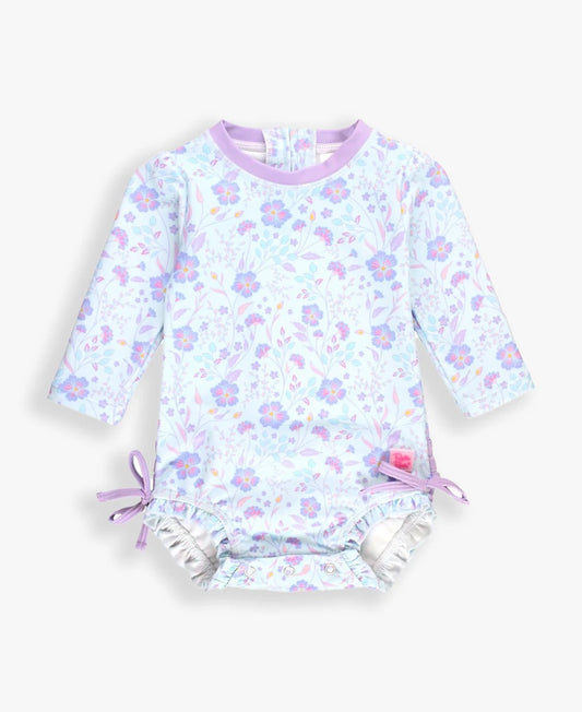 Ruffle Butts Fairytale Garden Long Sleeve One Piece Rash Guard