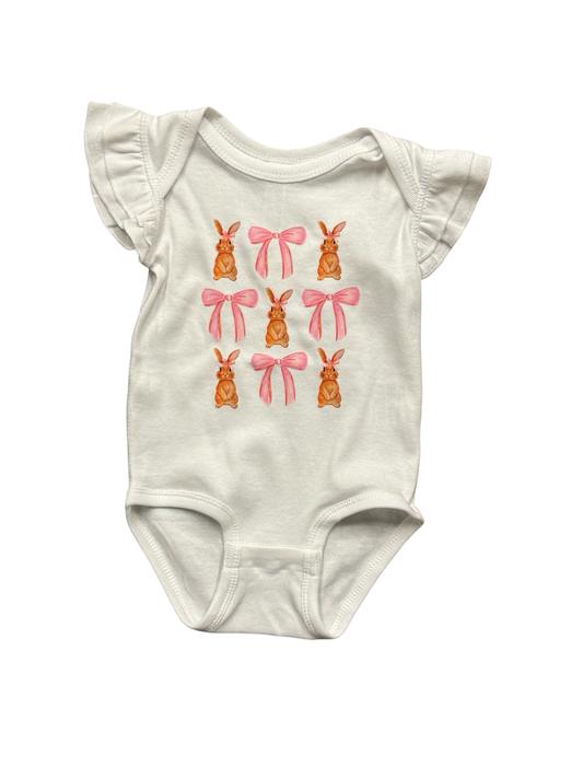 Easter Bunny And Bow Onesie-Tee