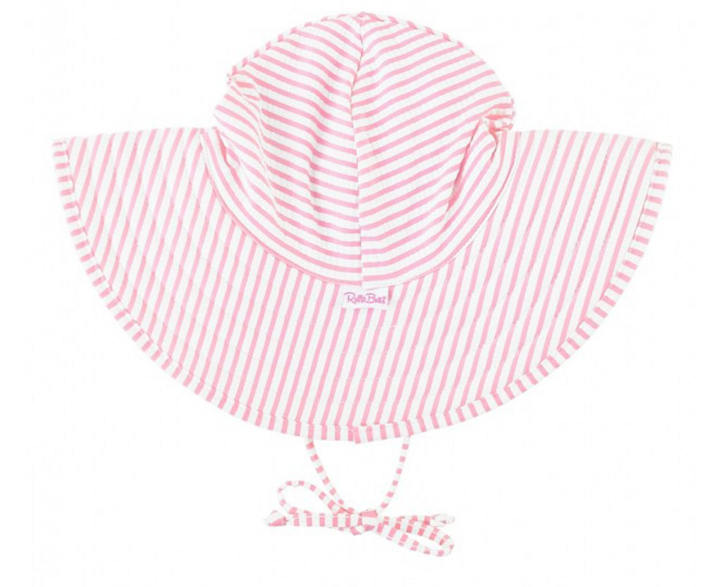 Ruffle Butts Pink Seersucker Swim Hat 3T-5