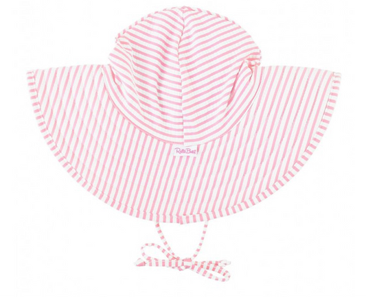 Ruffle Butts Pink Seersucker Swim Hat 3T-5