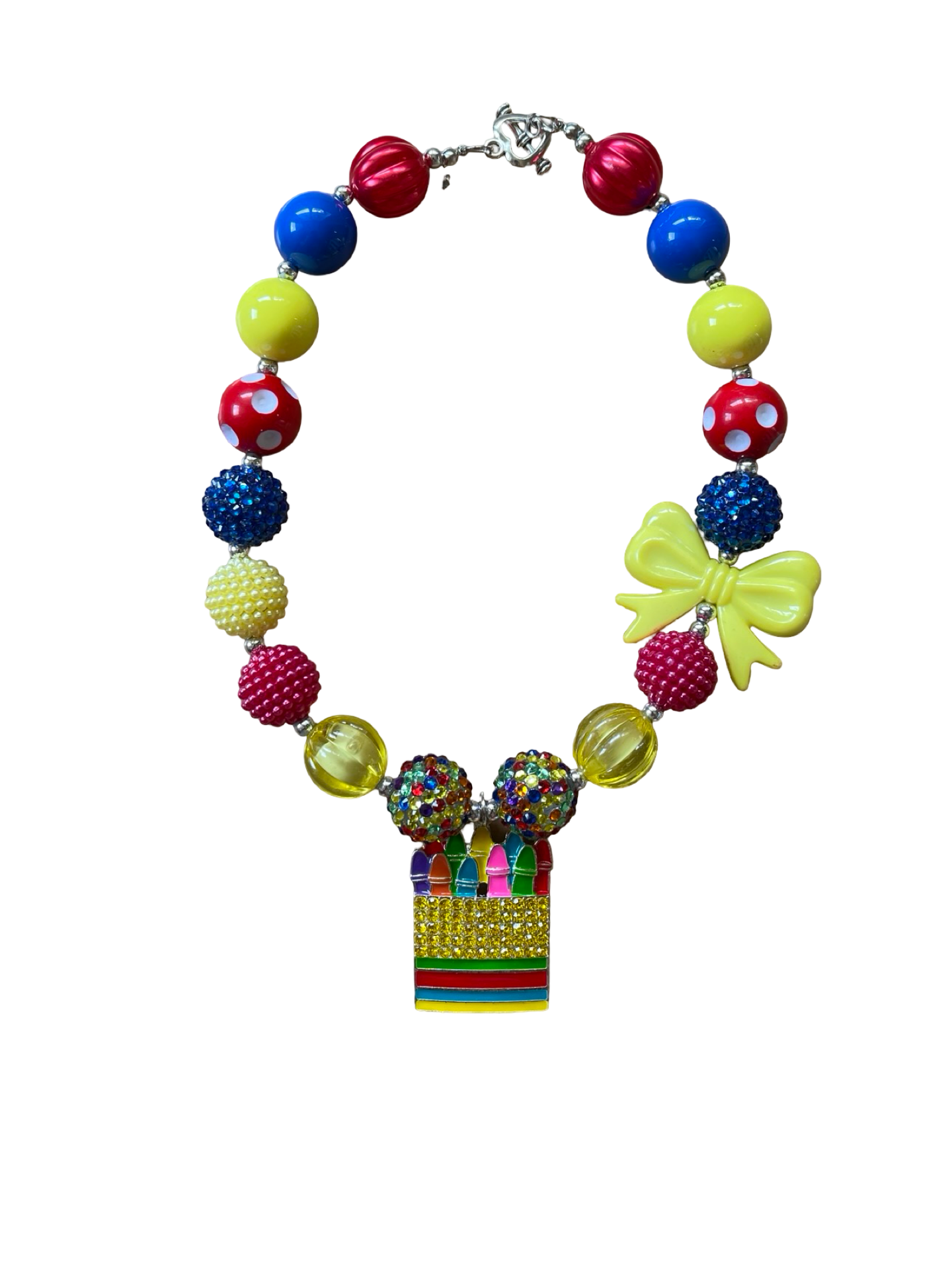 Back To School Crayons Beaded Necklace