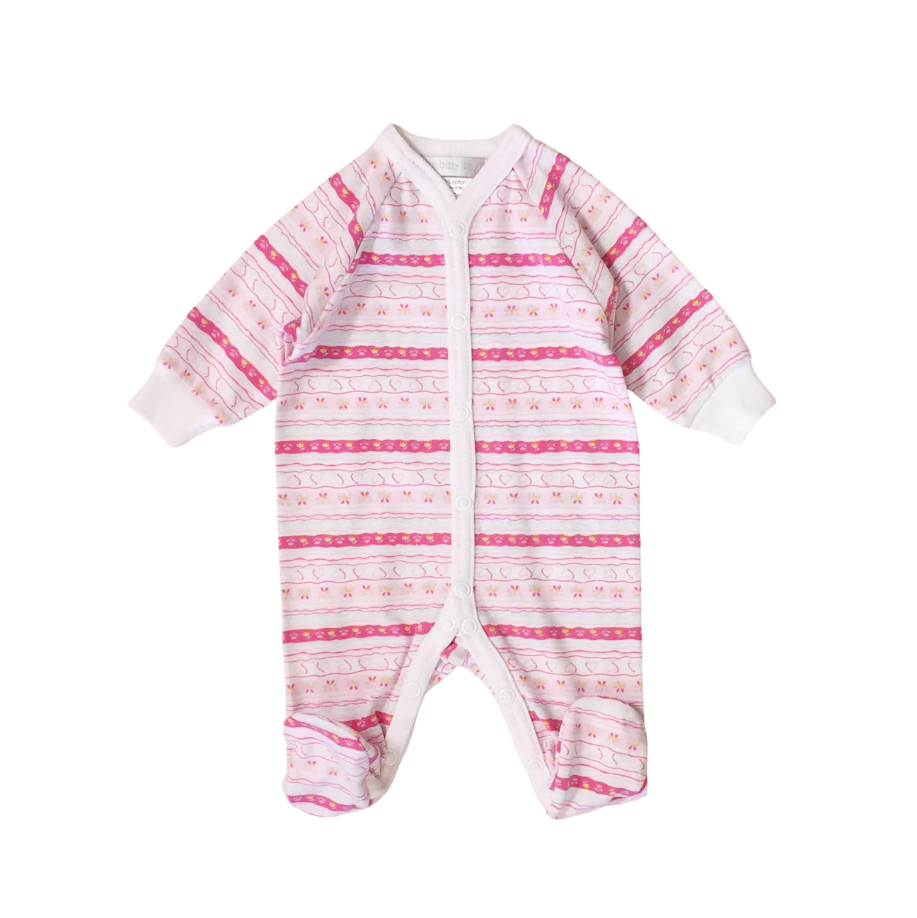 Itty Bitty Baby pink Stripe Preemie Footed Sleeper 3-5LB