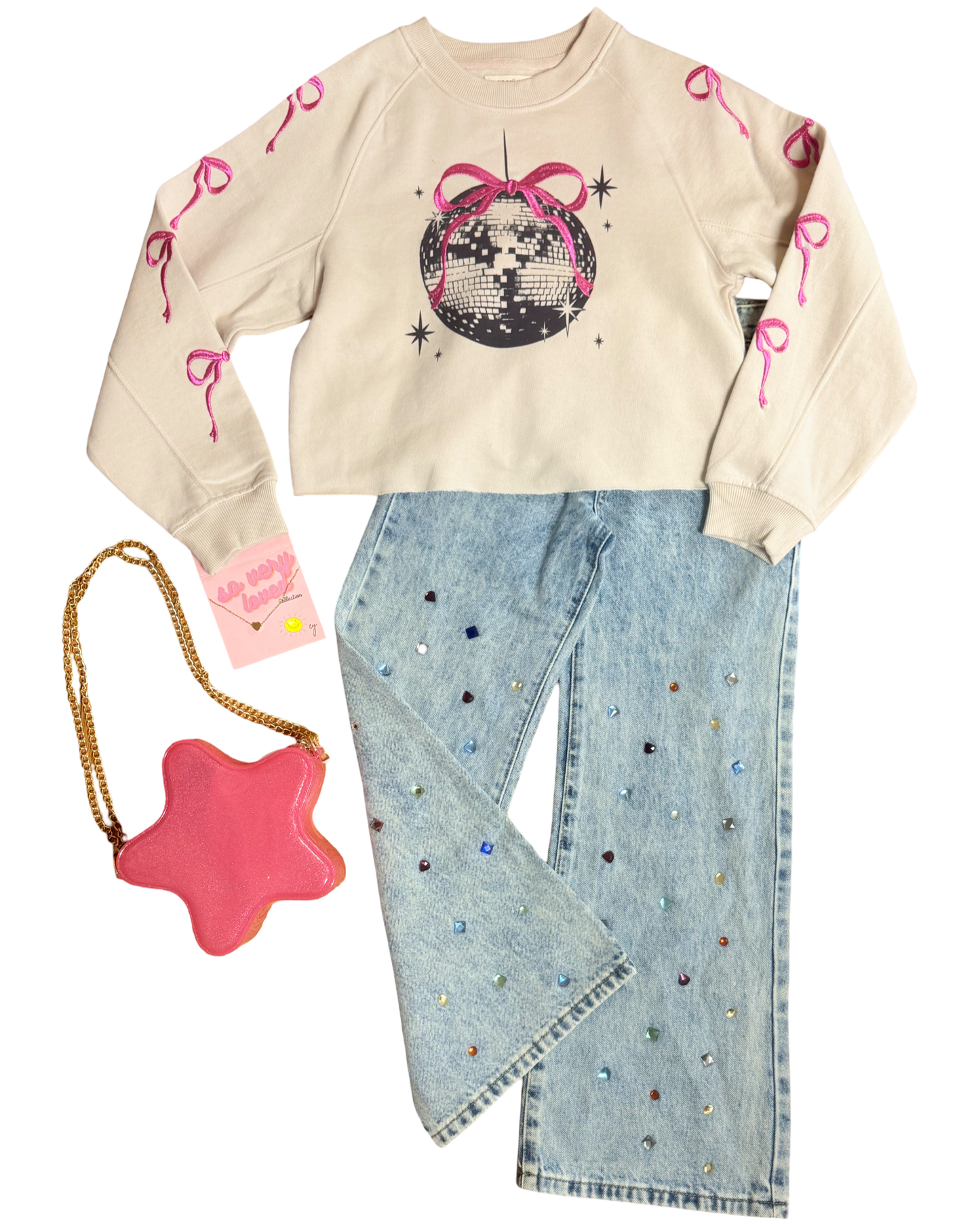 Embroidered Coquette Disco Sweatshirt