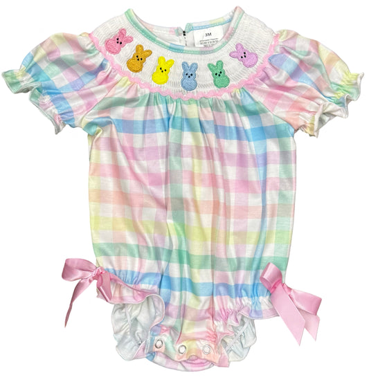 Easter Plaid Bow Romper