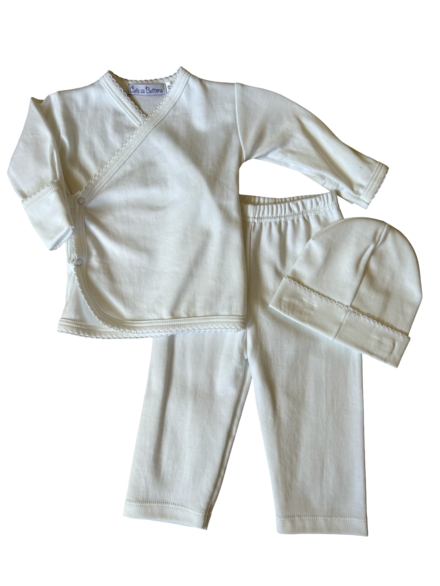 Solid White Long Sleeve Set