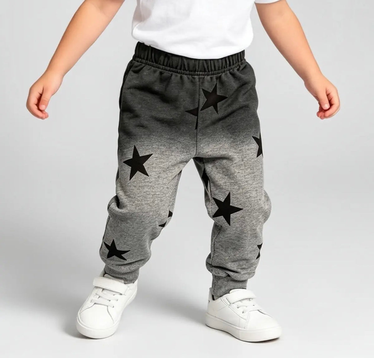 Boys Gray Ombré Star Fleece Joggers