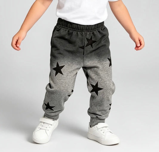 Boys Gray Ombré Star Fleece Joggers