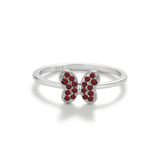 Cherished Moments Sterling Silver Pink Butterfly Ring with CZs for Kids