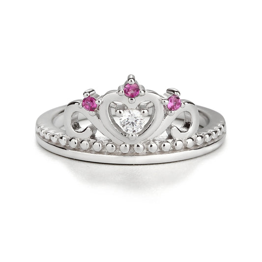 Cherished Moments Sterling Silver Tiara Baby Ring with CZs for Kids