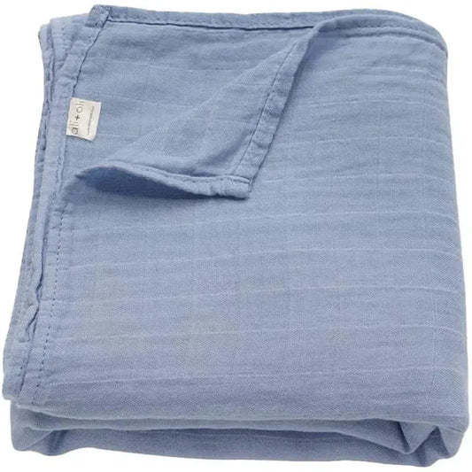 Tucker Lewis Registry Ali + Oli Blue Muslin Blanket