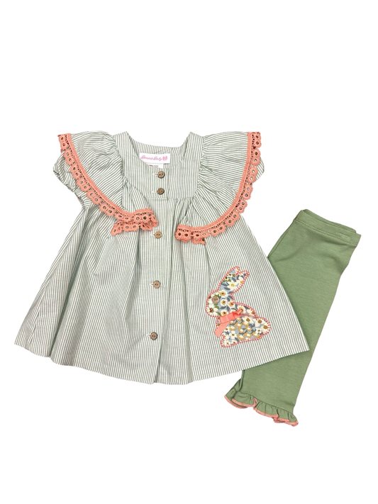 Bonnie Jean Baby Pinafore Capri Set