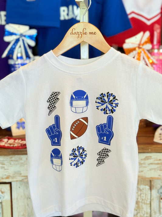 Blue & White Lightening Spirit Tee