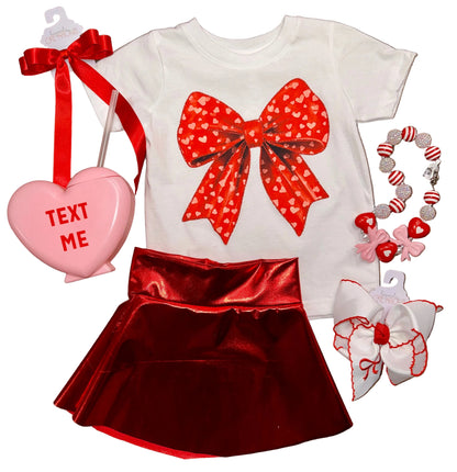 Red metallic skirt
