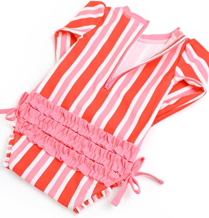 Ruffle Butts Cayenne Pop Stripe LS One Piece