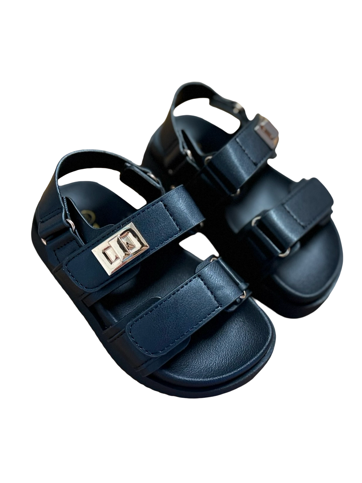 Kid's Black Double Strap Sandal