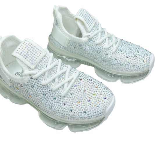 White Rhinestone Sneakers