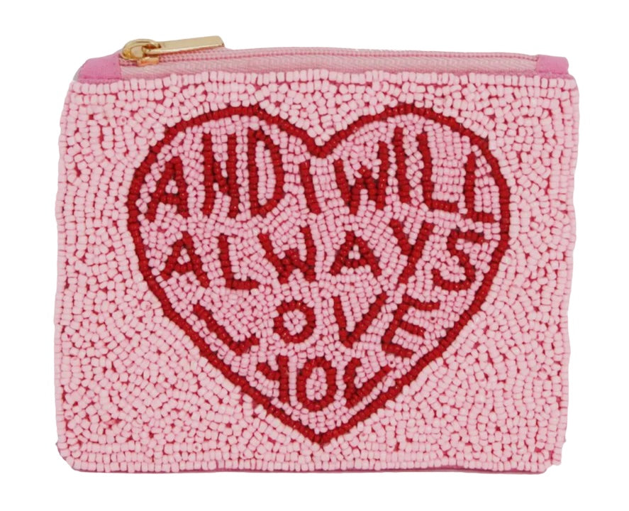 Beaded I Will Always Love You Coin Purse