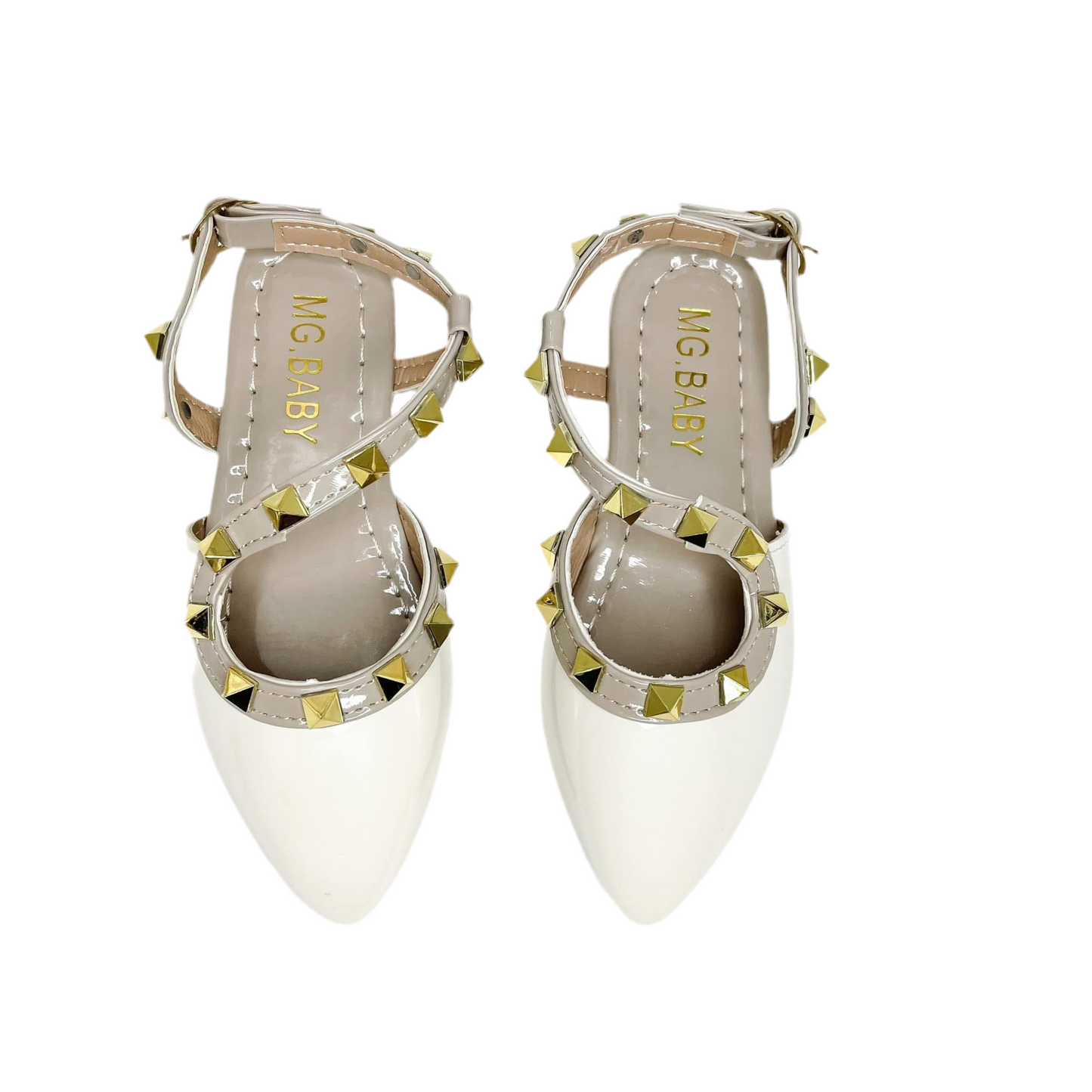 Beige Princess Rivets flats