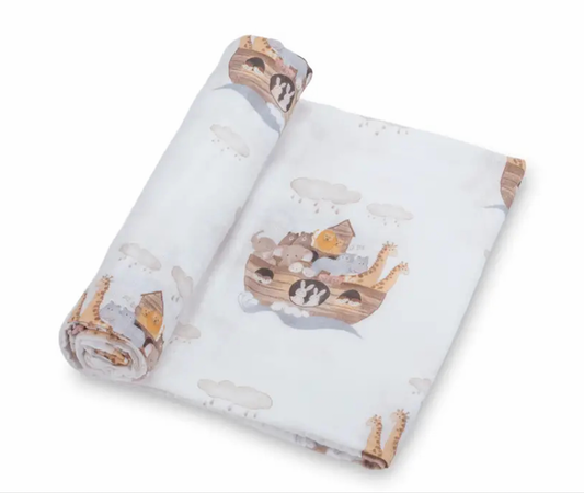 Baby Noah's Ark Swaddle Blanket