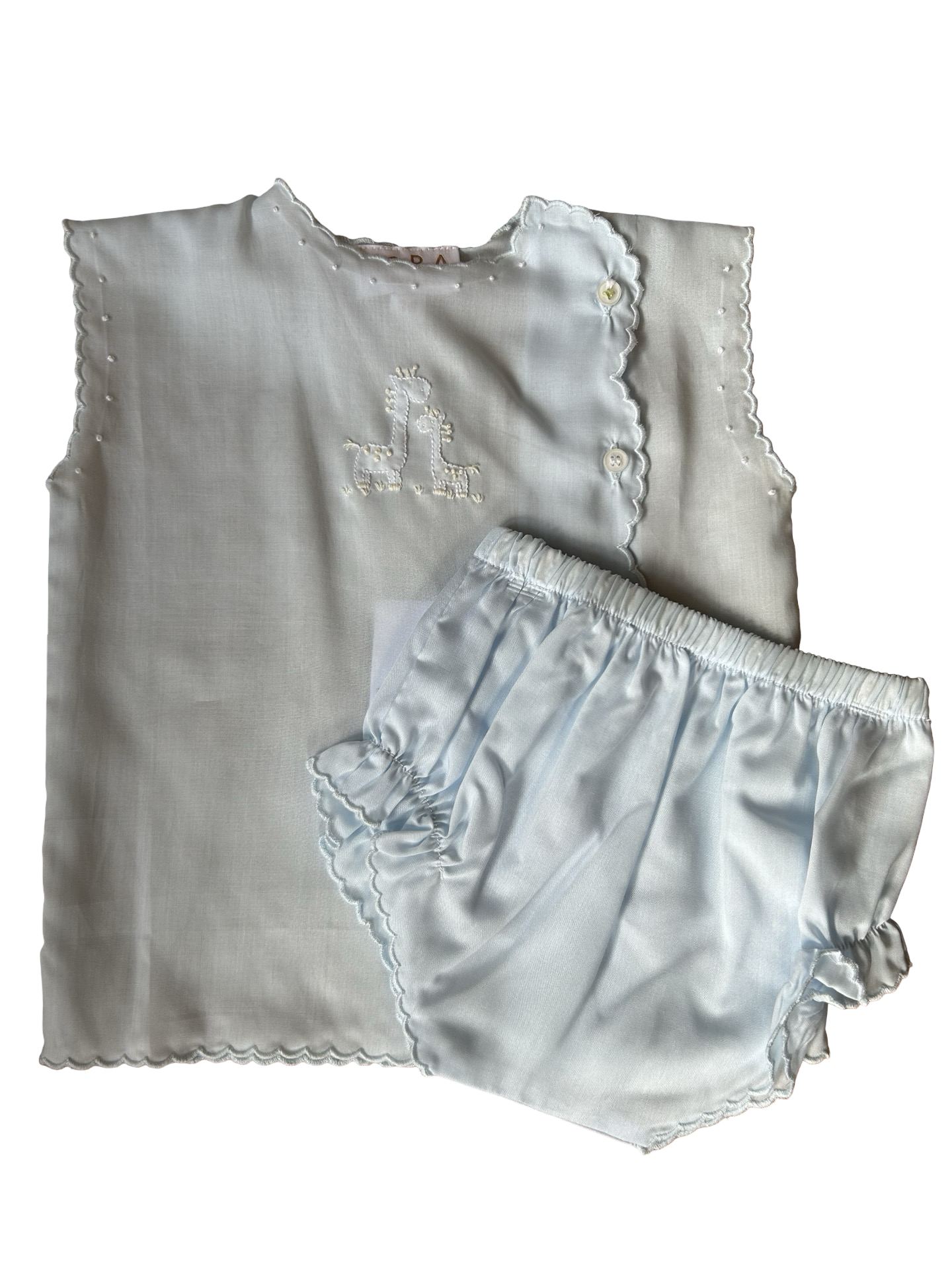Nora Layette Baby Blue Bloomer Set