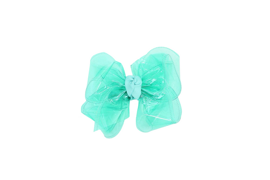 Beyond Creations Aquamarine Alligator Clip Water Bow