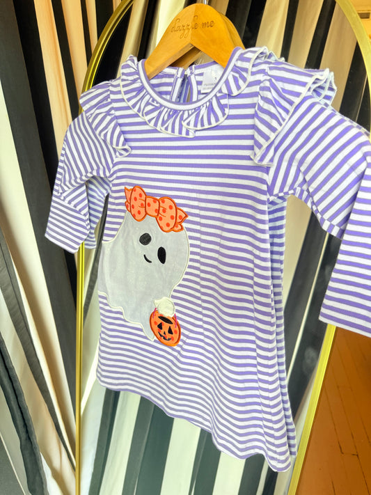 Halloween Purple Striped Ghost Dress