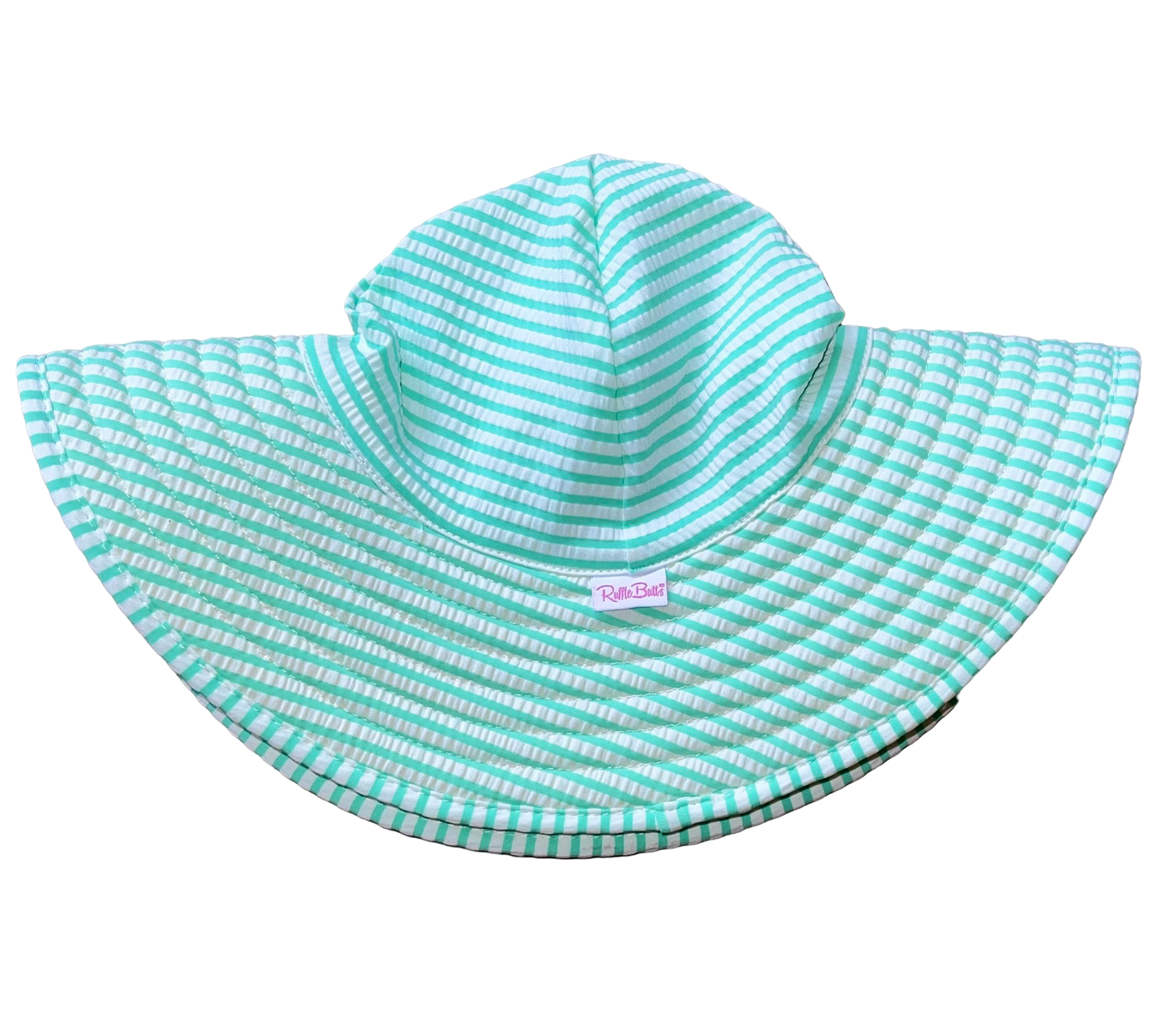 Ruffle Butts Mint Seersucker Swim Hat 12M-2T