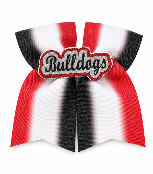 Red, White & Black Bulldogs Bow