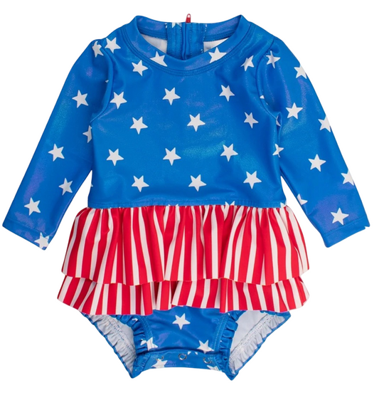 Ruffle Butts Patriotic Stars & Stripes Swimsuit