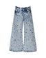 Hannah Banana Acid Wash Denim Pants with Rhinestones
