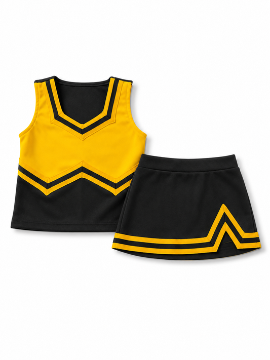 Black & Gold Motionwear Cheer Suit